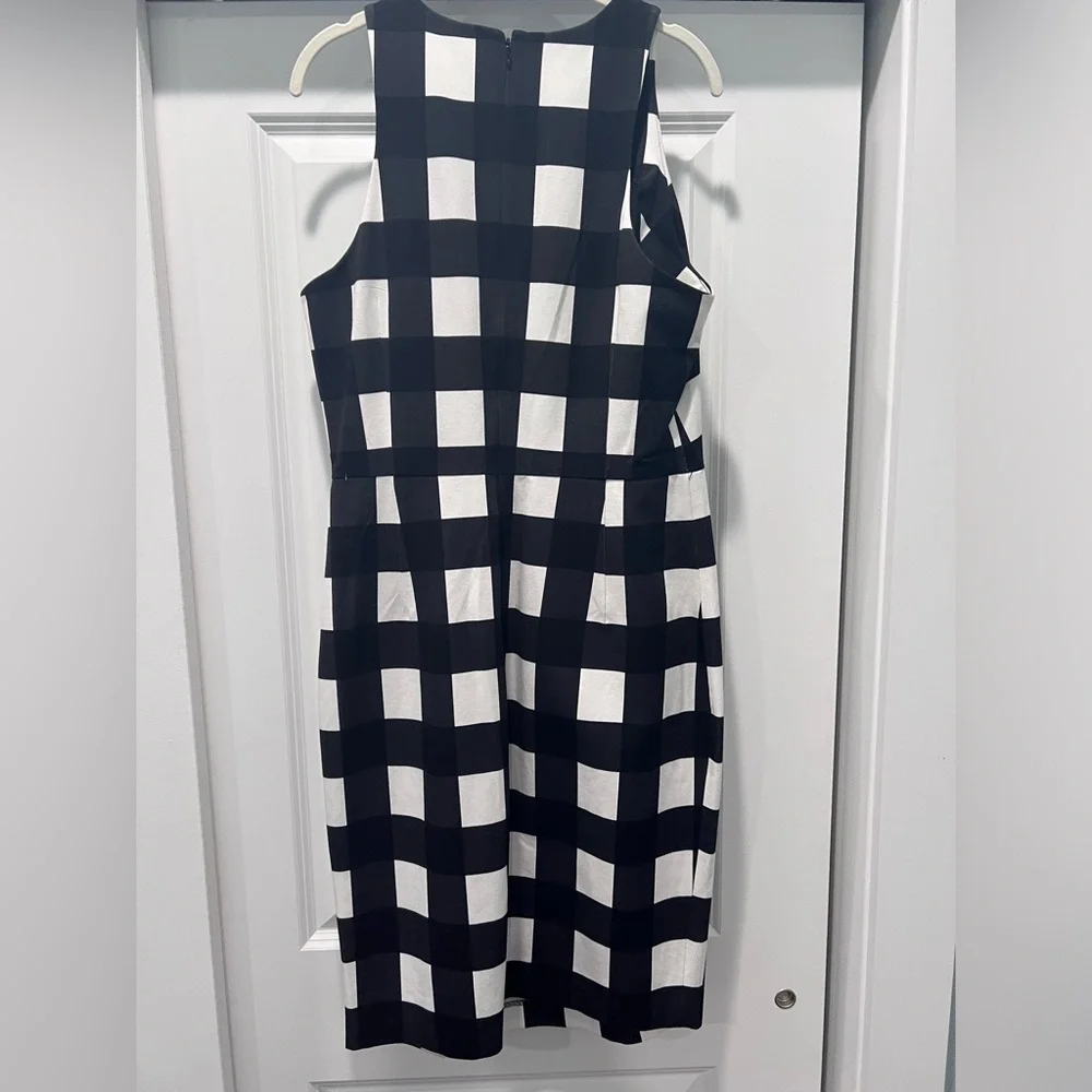 NWT Banana Republic Black and White Checkered Dress Size 14 - Picture 2 of 6